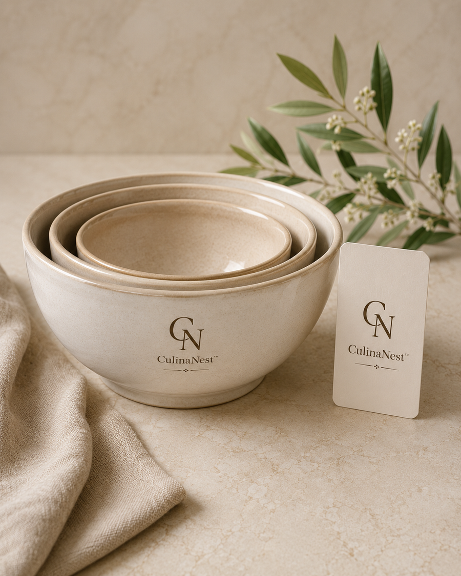 CulinaNest™ Ceramic Mixing Bowl Set